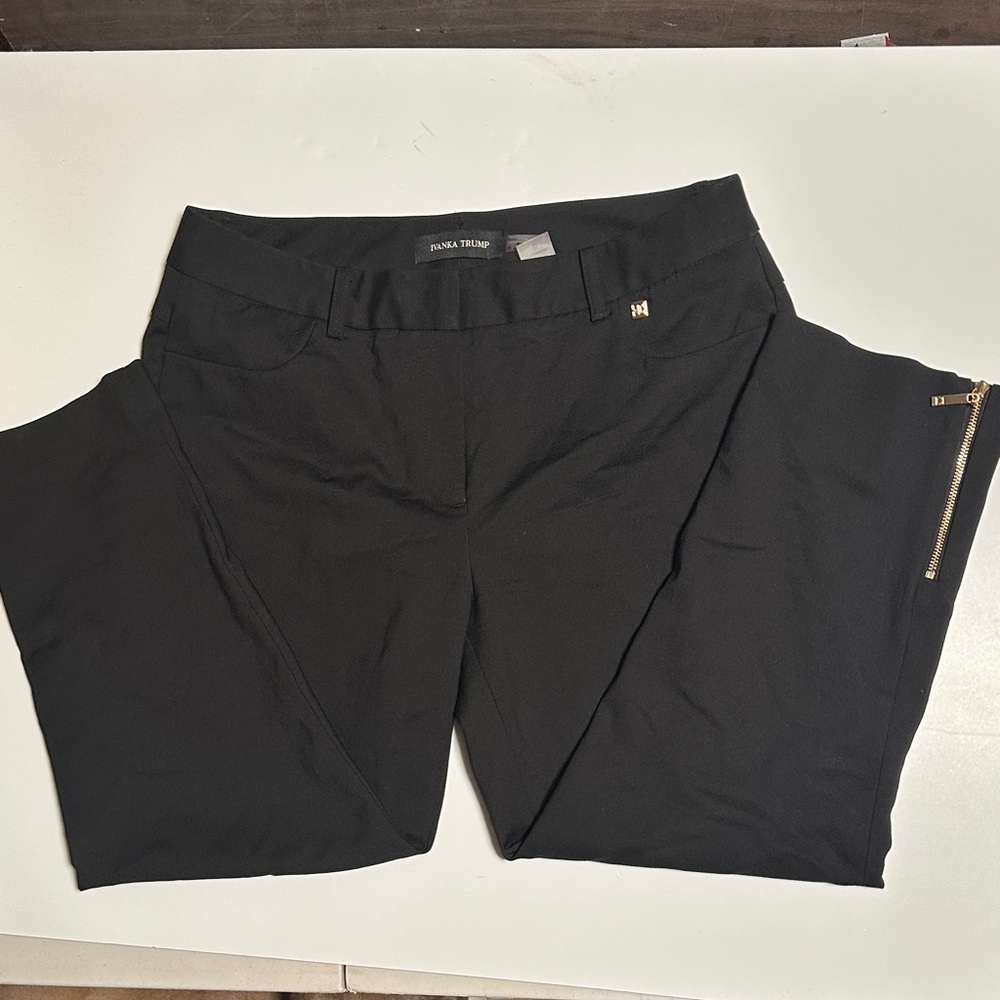 Ivanka Trump Black Pants with Gold Zipper